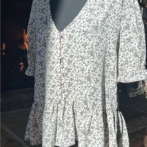 Floral Button-Down Women's Top